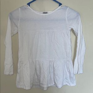 Girls crewcut white ruffle long sleeve